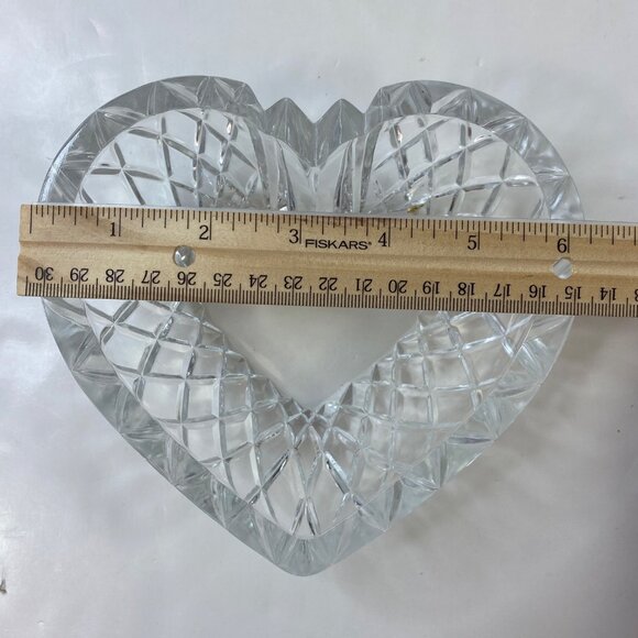 Christopher Stuart Heart Shaped Crystal Decorative Textured Candy Trinket Dish - Picture 7 of 8